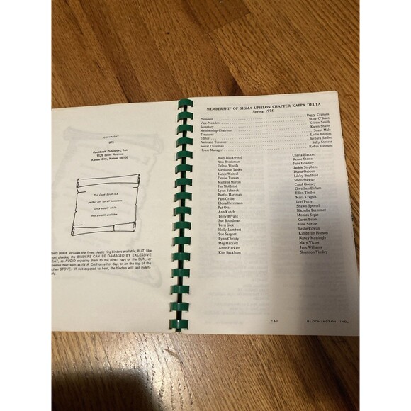 1975 Sigma Upsilon Kappa Delta Bloomington India A Recipe Cookbook Vintage - Picture 5 of 13